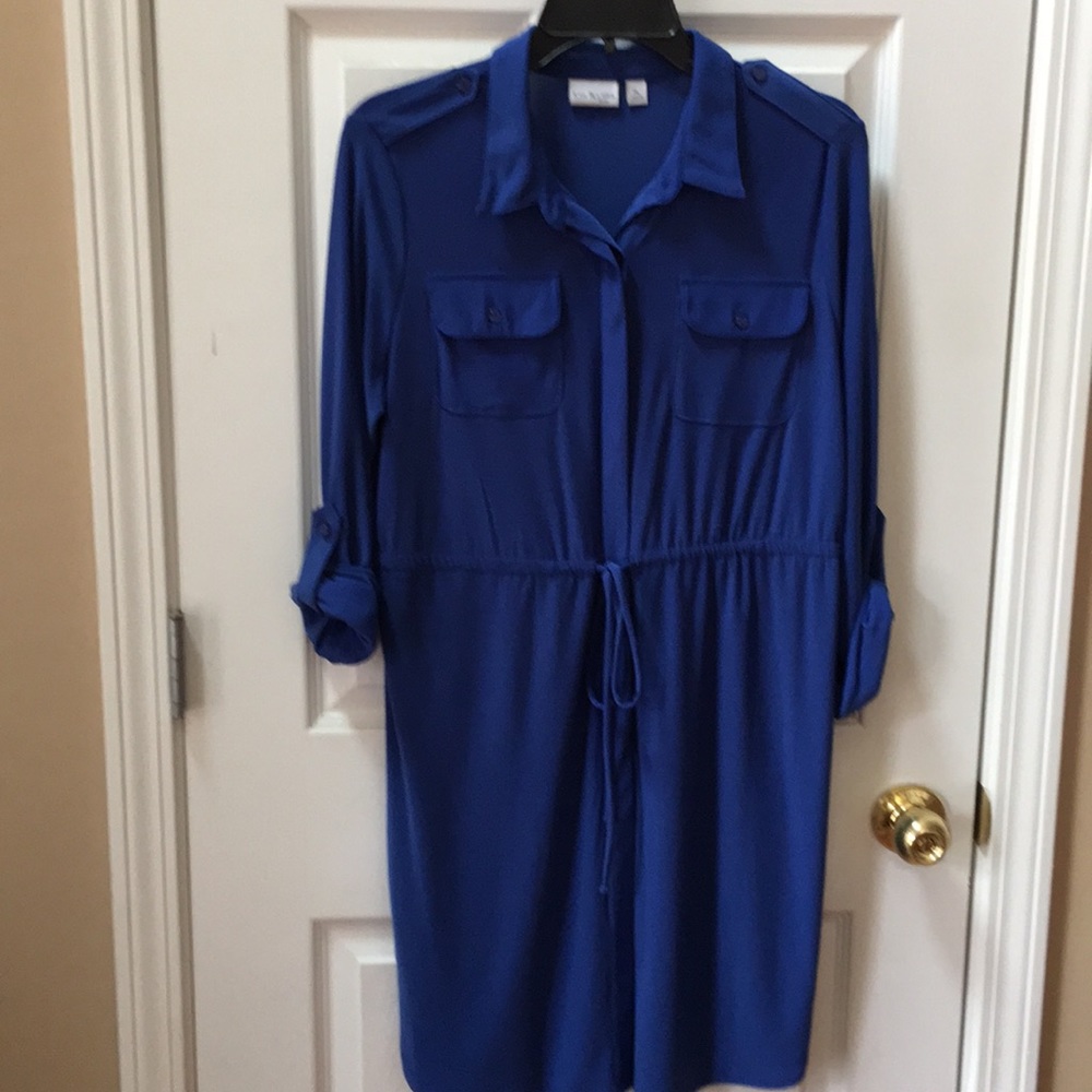 Kim Rogers Blue Shirt Dress